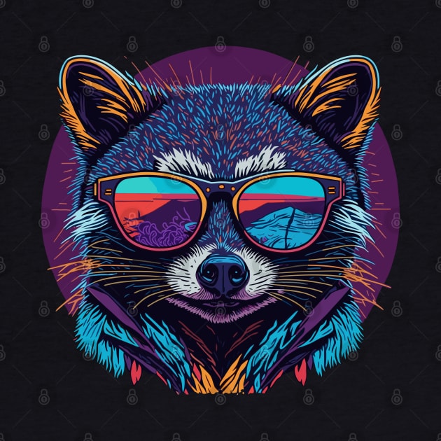 Radiant Raccoon - Sunset Shades by DesignINKZ